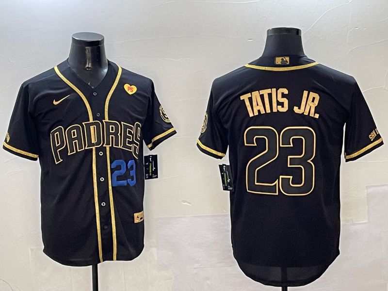 Men San Diego Padres #23 Tatis jr Black Gold Game 2025 Nike MLB Jersey style 9